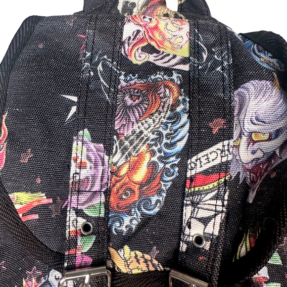 Pre-Loved Tattoo Print Backpack Mini Book Bag Purse‎ Drawstring Bag - Picture 4 of 8